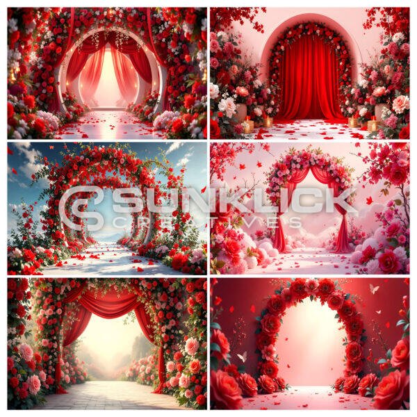 Flower Arch Digital AI Background (Design 40)