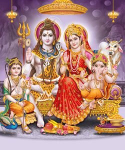 Lord Shiva with colorful background wallpaper , God Shiv Pariwar poster design for wallpaper ULTRA HD