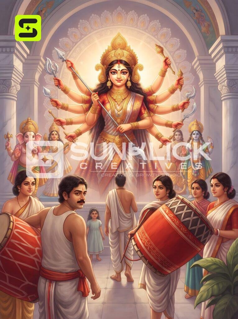 Durga Puja Celebration with Dhak Drummers – Ultra HD God Photo