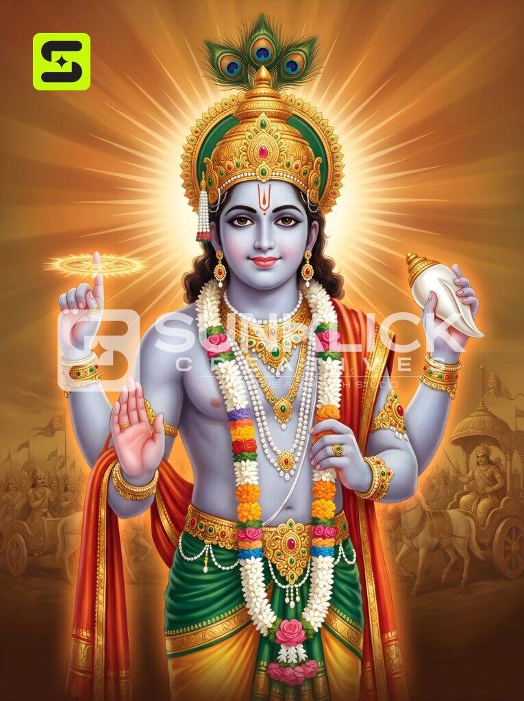 Lord Vishnu Divine Portrait 04 – Ultra HD God Photo
