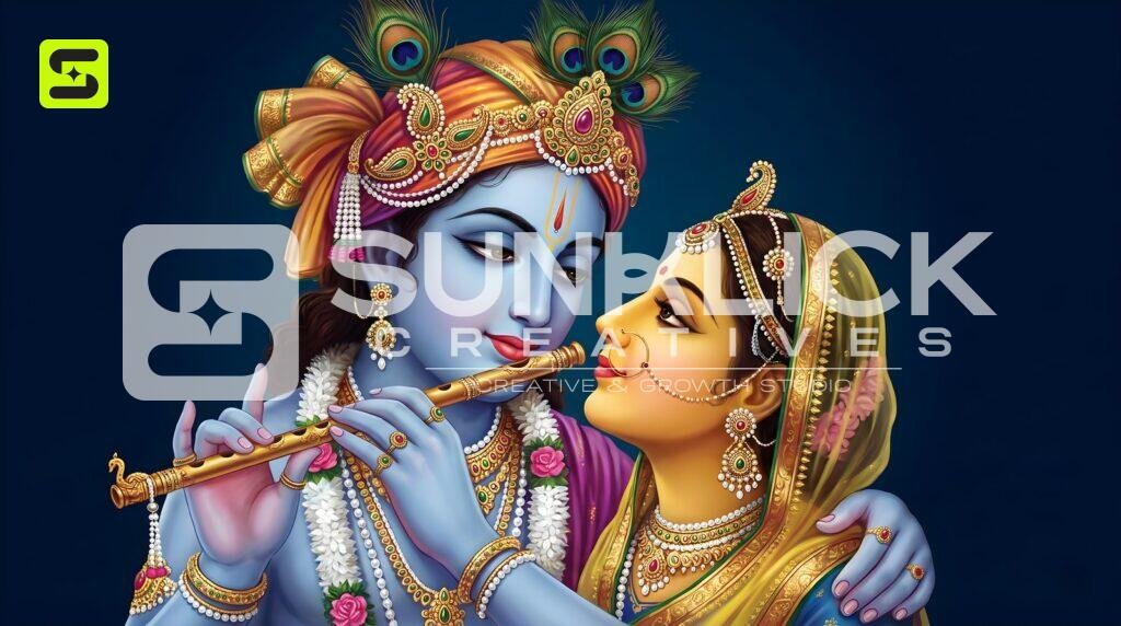 Radha Krishna Romantic Portrait 253 – Ultra HD God Photo (Landscape)