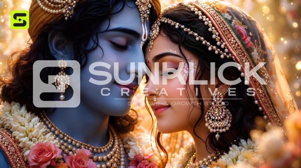 Radha Krishna Romantic Portrait 263 – Ultra HD God Photo (Landscape)