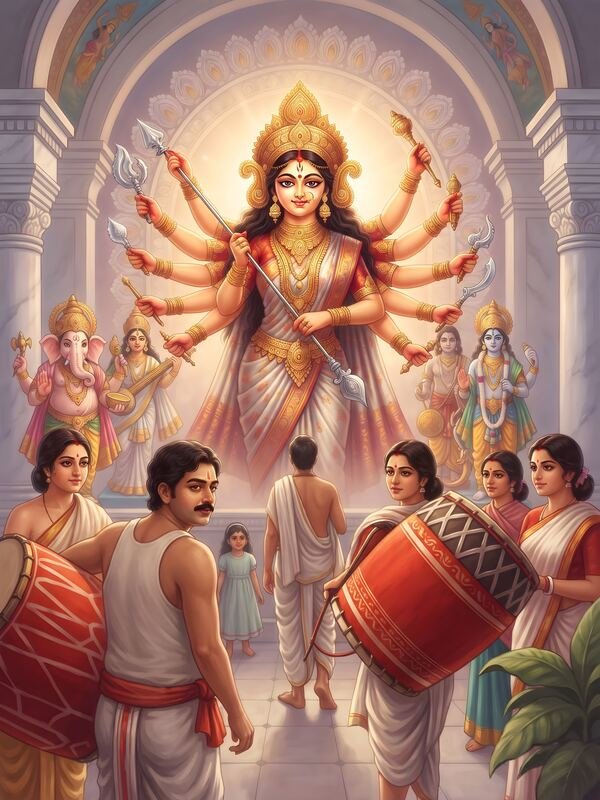Durga Puja Celebration with Dhak Drummers – Ultra HD God Photo