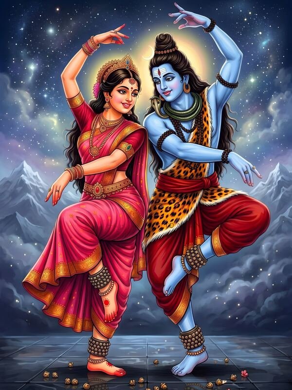 Shiva Parvati Dancing Under the Stars – Ultra HD God Photo