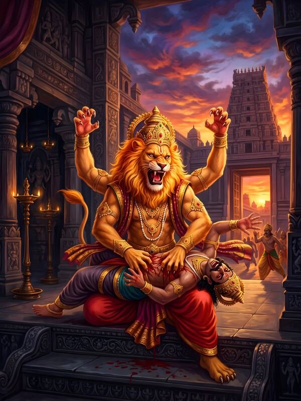 Lord Narasimha at the Temple – Ultra HD God Photo