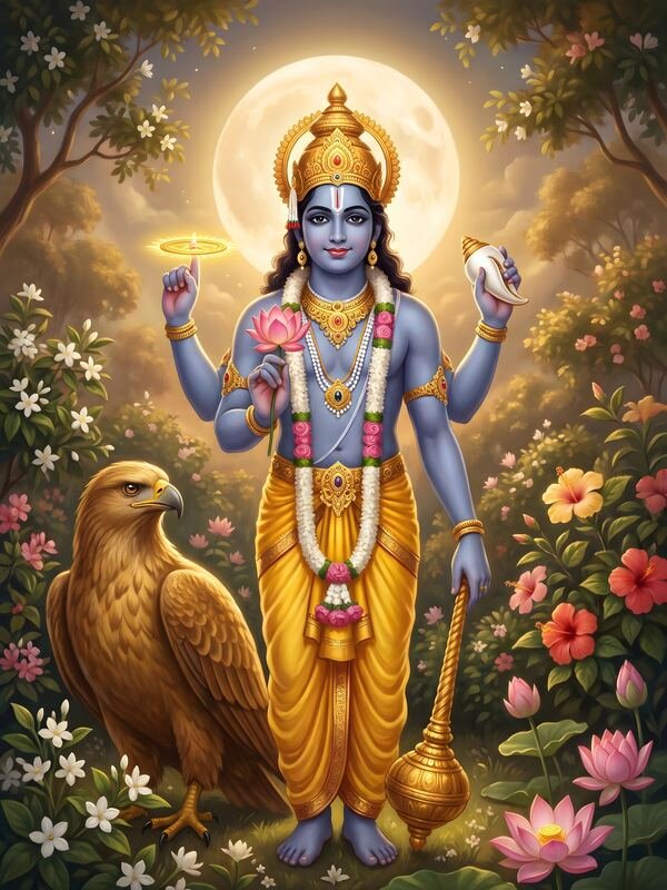 Lord Vishnu with Garuda – Ultra HD God Photo