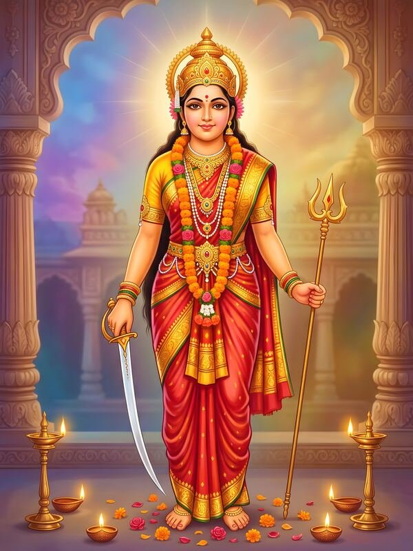 Maa Durga in the Temple 04 – Ultra HD God Photo