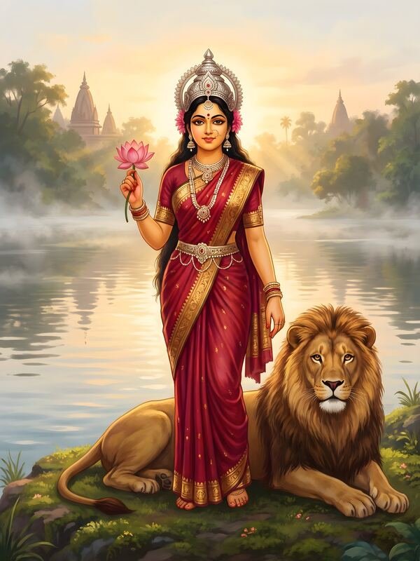 Maa Durga Gentle Form with Lion 11 – Ultra HD God Photo