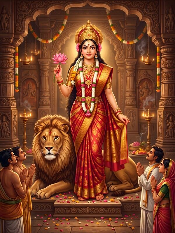 Maa Durga Gentle Form with Lion 14 – Ultra HD God Photo