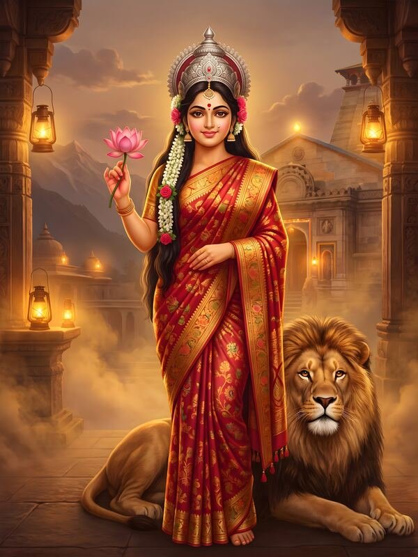 Maa Durga in the Temple 05 – Ultra HD God Photo