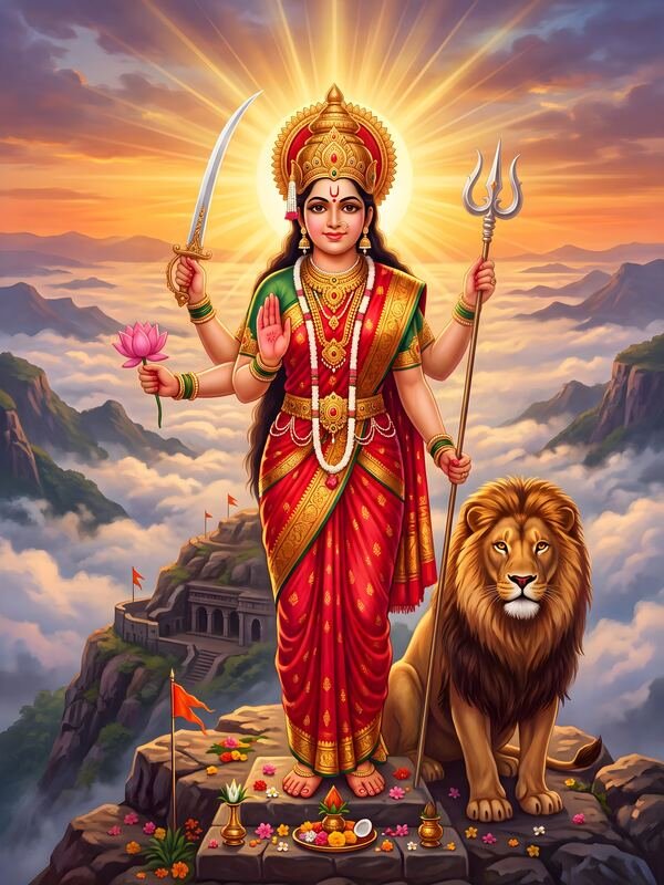 Maa Durga Dashabhuja with Lion 43 – Ultra HD God Photo