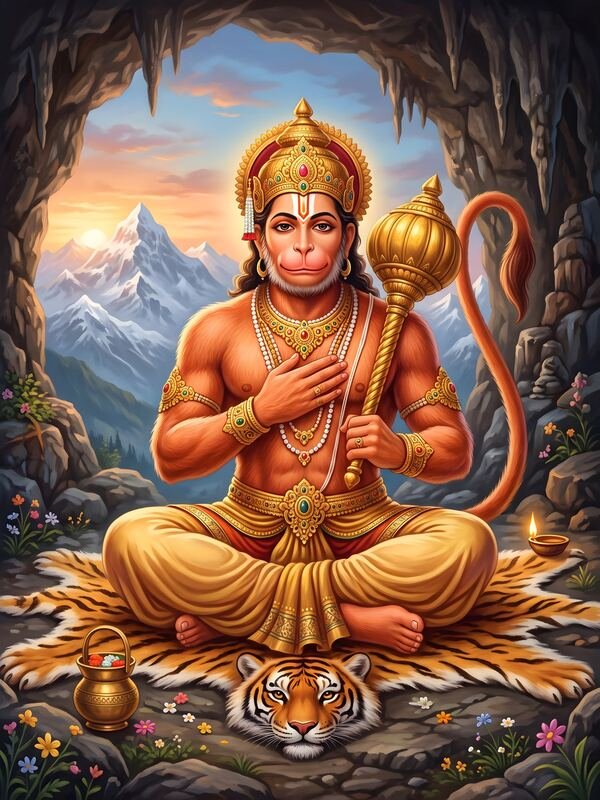 Lord Hanuman Meditating in the Cave – Ultra HD God Photo