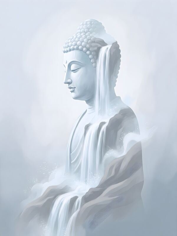 White Buddha Statue Art – Ultra HD Wall Art