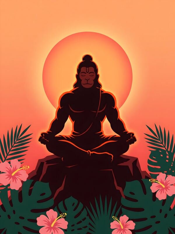 Lord Shiva Silhouette at Sunset 02 – Ultra HD Wall Art