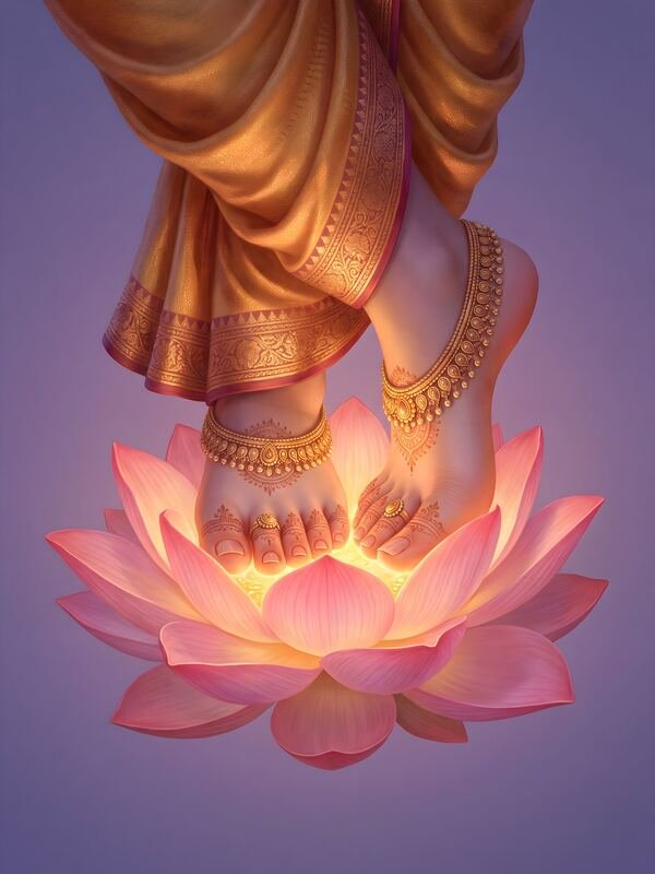 Lord Vishnu Feet on Lotus – Ultra HD Wall Art