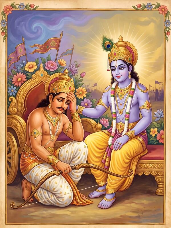 Krishna and Arjuna Geeta Updesh 04 – Ultra HD God Photo
