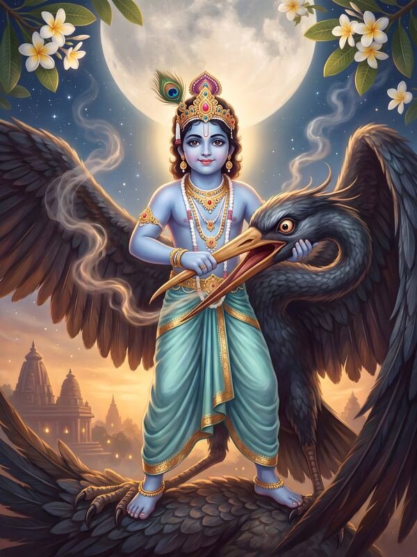Krishna and Garuda – Ultra HD God Photo