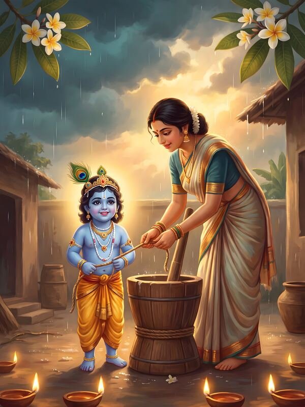 Maa Yashoda and Bal Krishna – Ultra HD God Photo