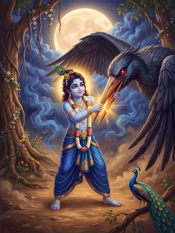 Krishna Defeating Bakasura 05 – Ultra HD God Photo