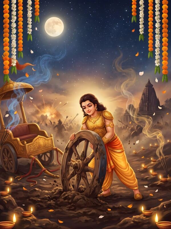 Krishna Holding the Chariot Wheel 02 – Ultra HD God Photo