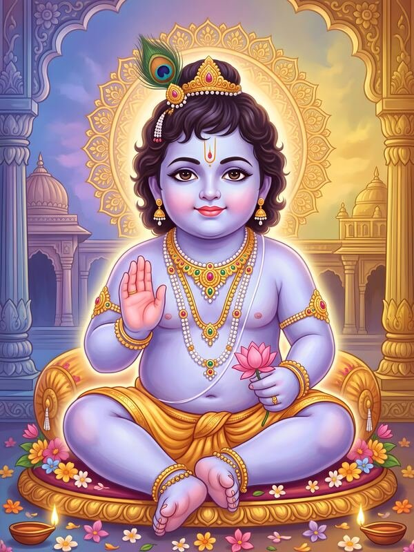 Bal Krishna Blessing – Ultra HD God Photo
