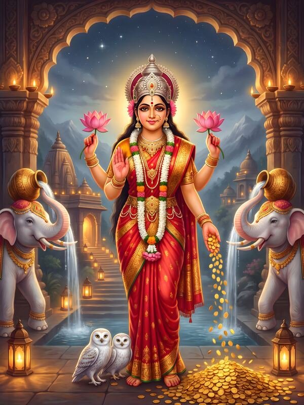 Gaja Lakshmi with Elephants 03 – Ultra HD God Photo