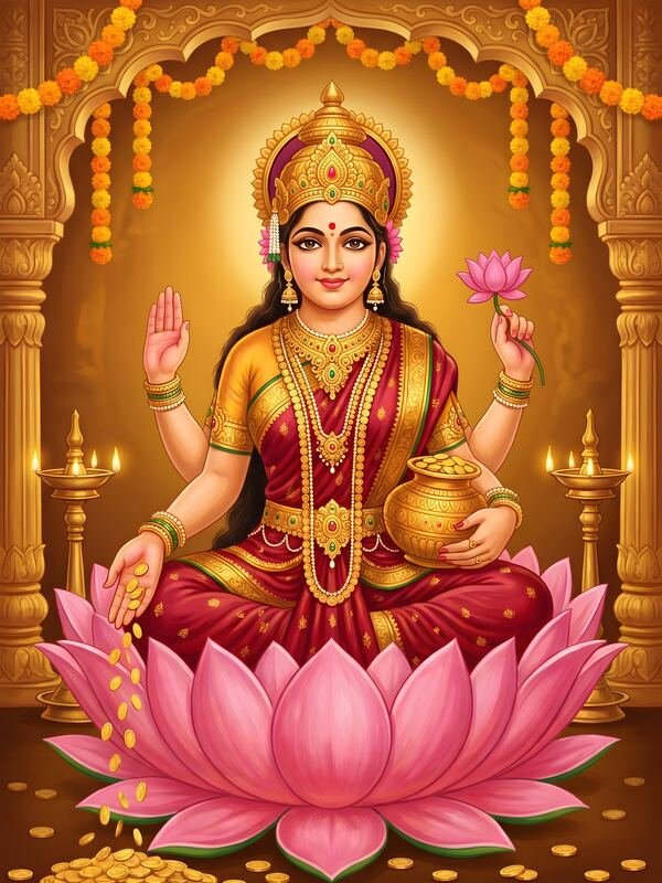 Gaja Lakshmi with Elephants 05 – Ultra HD God Photo