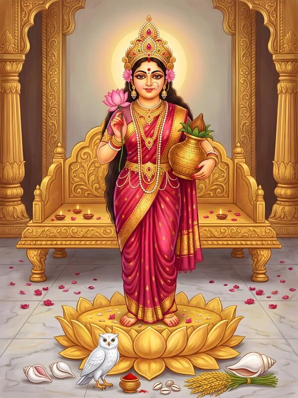 Maa Lakshmi in the Temple 02 – Ultra HD God Photo