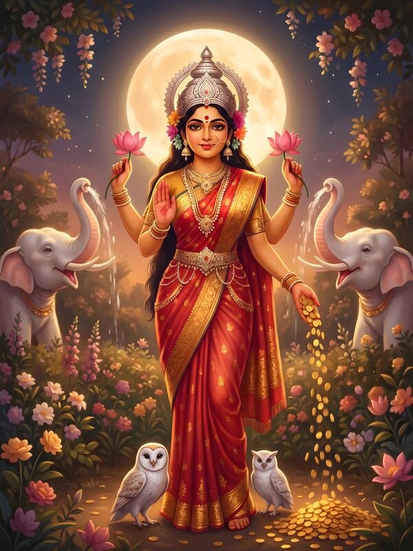 Gaja Lakshmi with Elephants 07 – Ultra HD God Photo