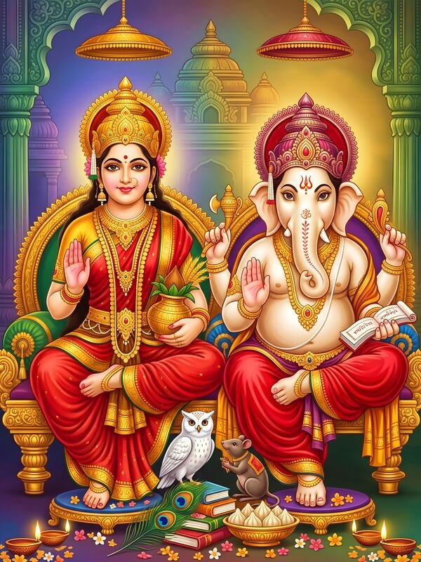 Maa Lakshmi and Lord Ganesh – Ultra HD God Photo