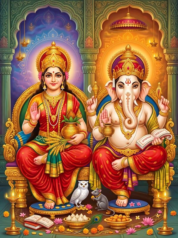 Maa Lakshmi and Lord Ganesh – Ultra HD God Photo