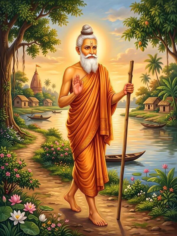 Baba Lokenath Walking by the River – Ultra HD God Photo