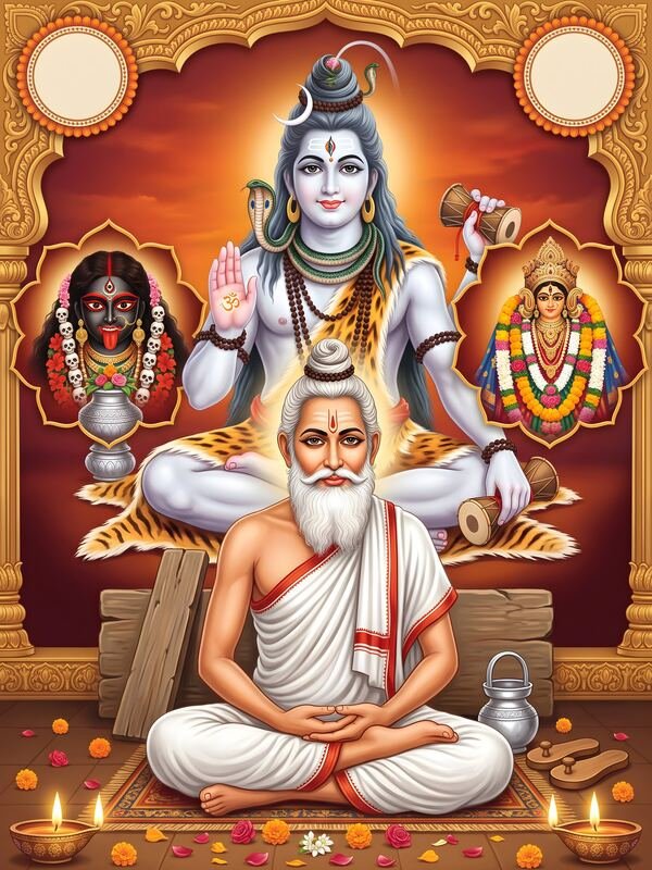 Baba Lokenath with Lord Shiva and Maa Kali 02 – Ultra HD God Photo