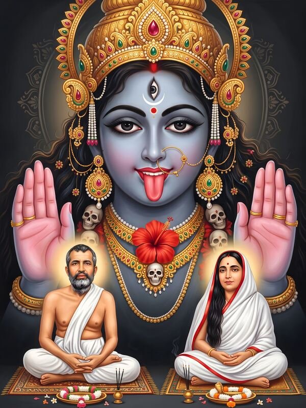 Maa Kali with Sri Ramakrishna and Maa Sarada 02 – Ultra HD God Photo