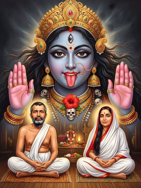 Maa Kali with Sri Ramakrishna and Maa Sarada 02 – Ultra HD God Photo