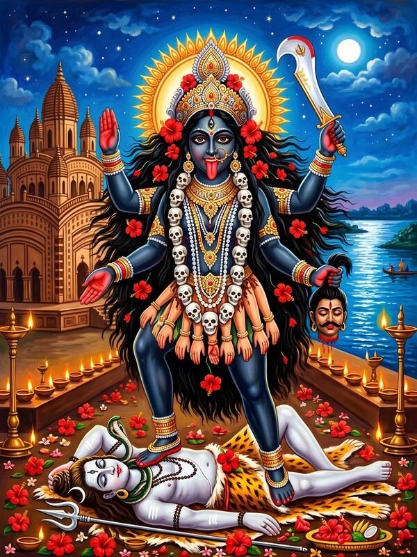 Maa Kali Standing on Lord Shiva 19 – Ultra HD God Photo