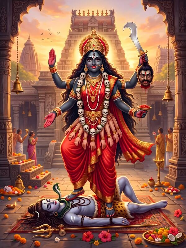 Maa Kali Standing on Lord Shiva 24 – Ultra HD God Photo