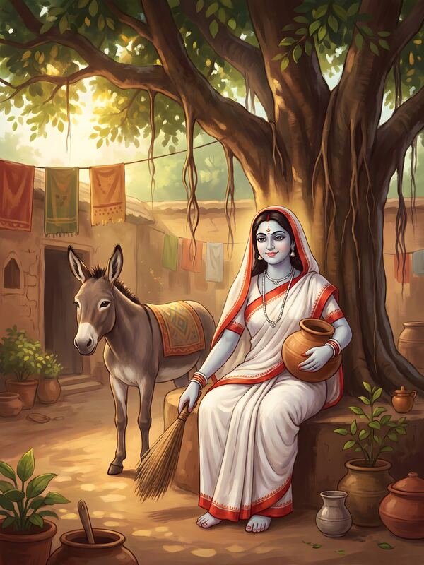 Maa Sheetala Devi with Donkey 12 – Ultra HD God Photo