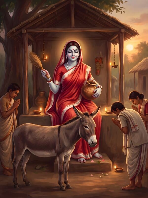 Maa Sheetala Devi with Donkey 21 – Ultra HD God Photo
