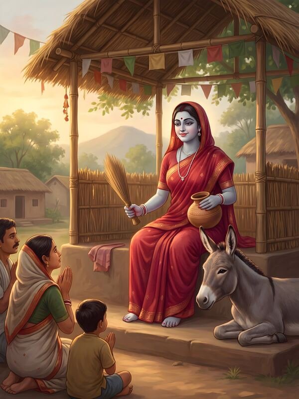 Maa Sheetala Devi with Donkey 22 – Ultra HD God Photo