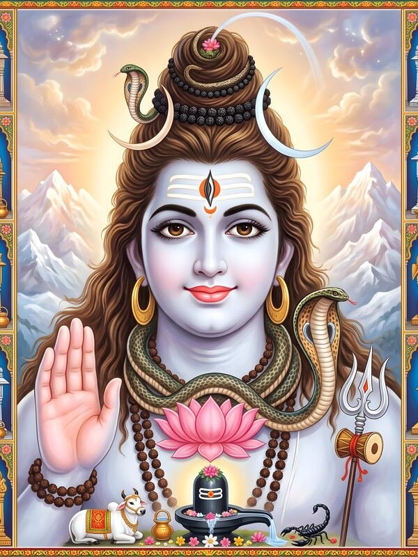Lord Shiva Blessing Portrait 03 – Ultra HD God Photo