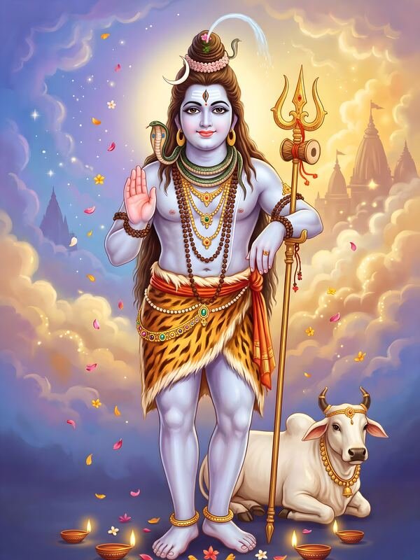 Lord Shiva Standing with Nandi 06 – Ultra HD God Photo