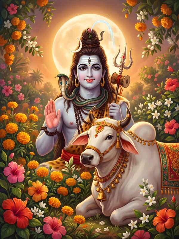 Lord Shiva Standing with Nandi 09 – Ultra HD God Photo