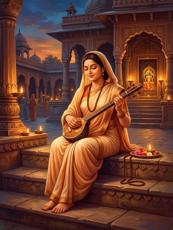 Meerabai Singing with Ektara 05 – Ultra HD Devotional Art
