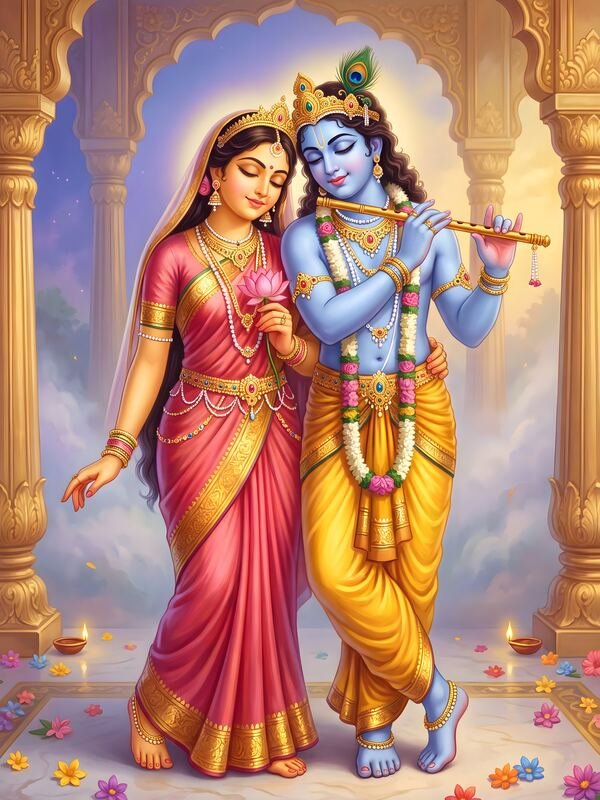 Radha Krishna Standing Together 11 – Ultra HD God Photo