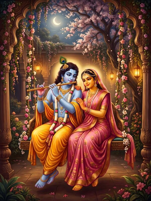 Radha Krishna Standing Together 14 – Ultra HD God Photo