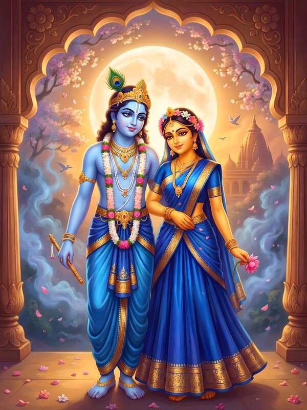 Radha Krishna Standing Together 15 – Ultra HD God Photo