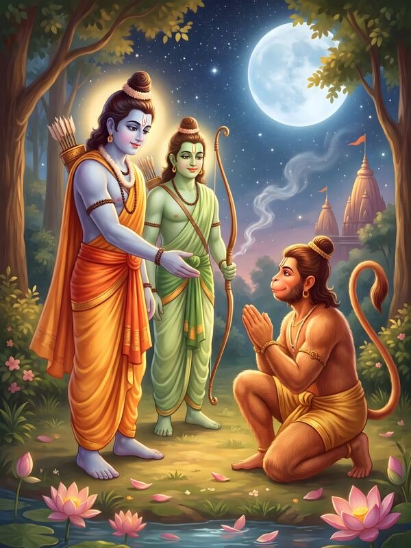 Lord Rama Meeting Hanuman – Ultra HD God Photo