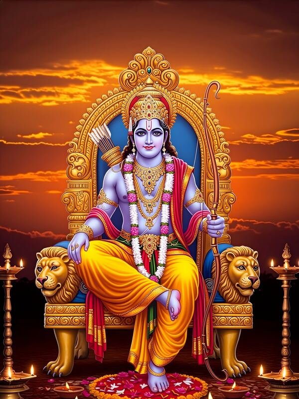 Lord Rama on the Golden Throne 07 – Ultra HD God Photo