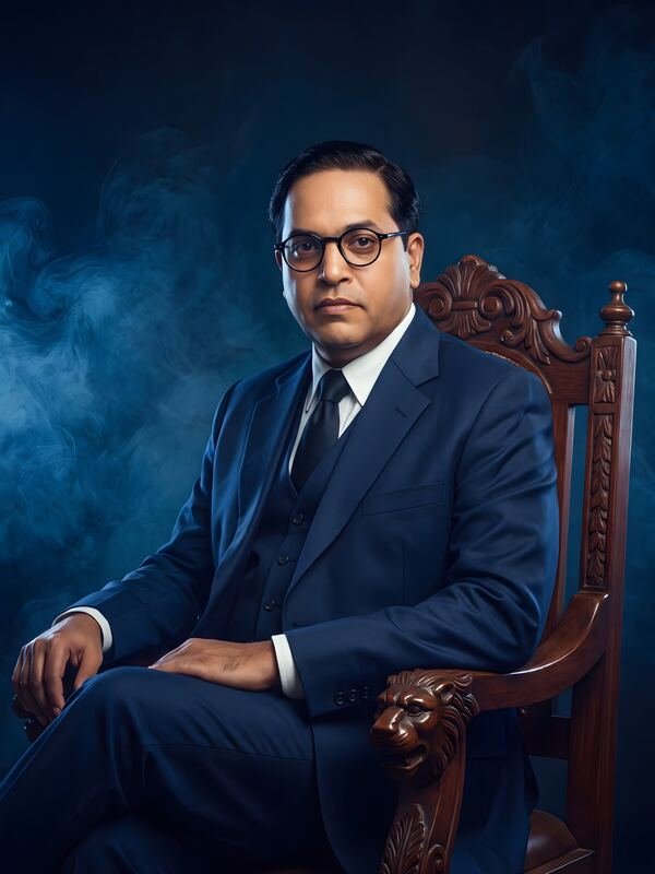 Dr B R Ambedkar Seated Portrait 04 – Ultra HD Wall Art